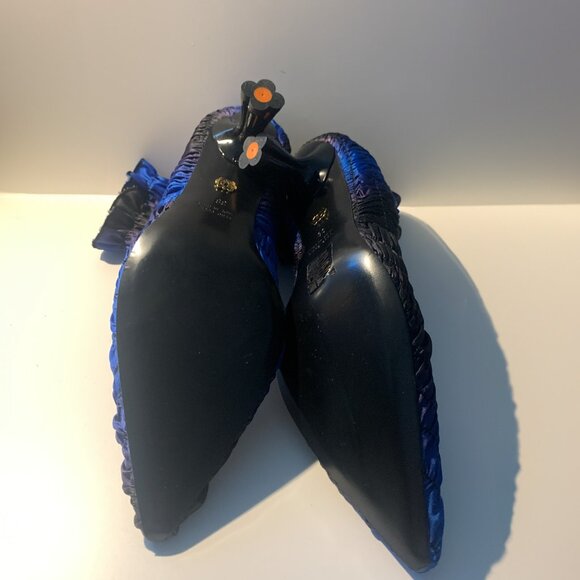 Marthe 60mm Shirred Ankle Boots in Black and Blue - Picture 3 of 3